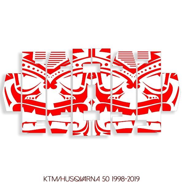 wmr1 White & Red +$9.99 / 1998-2019 KTM/Husqvarna 50 Radiator Louver Graphics 1998-2020