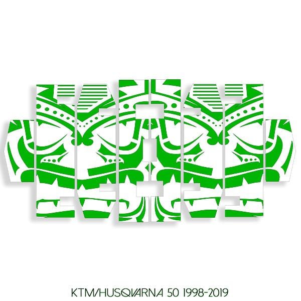 wmr1 White & Green +$9.99 / 1998-2019 KTM/Husqvarna 50 Radiator Louver Graphics 1998-2020